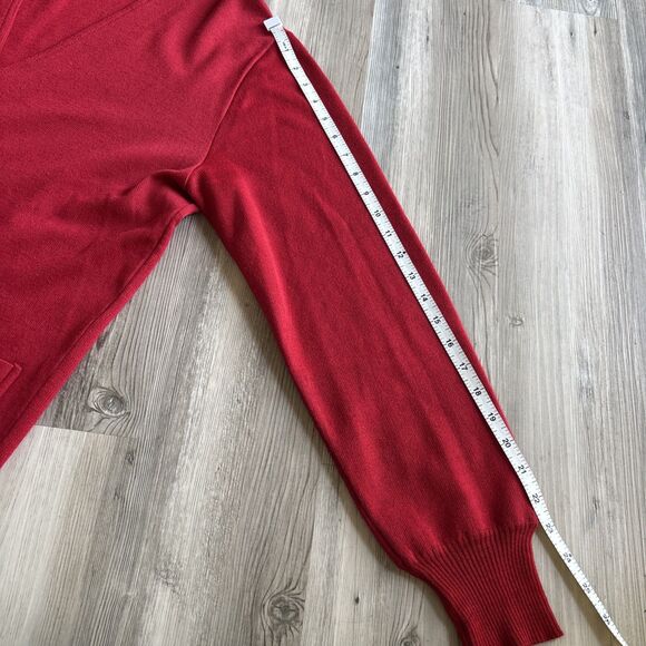 Vintage Pattinni Made In Italy Wool Sweater Red Cardigan With Buttons Size XL - Picture 7 of 7